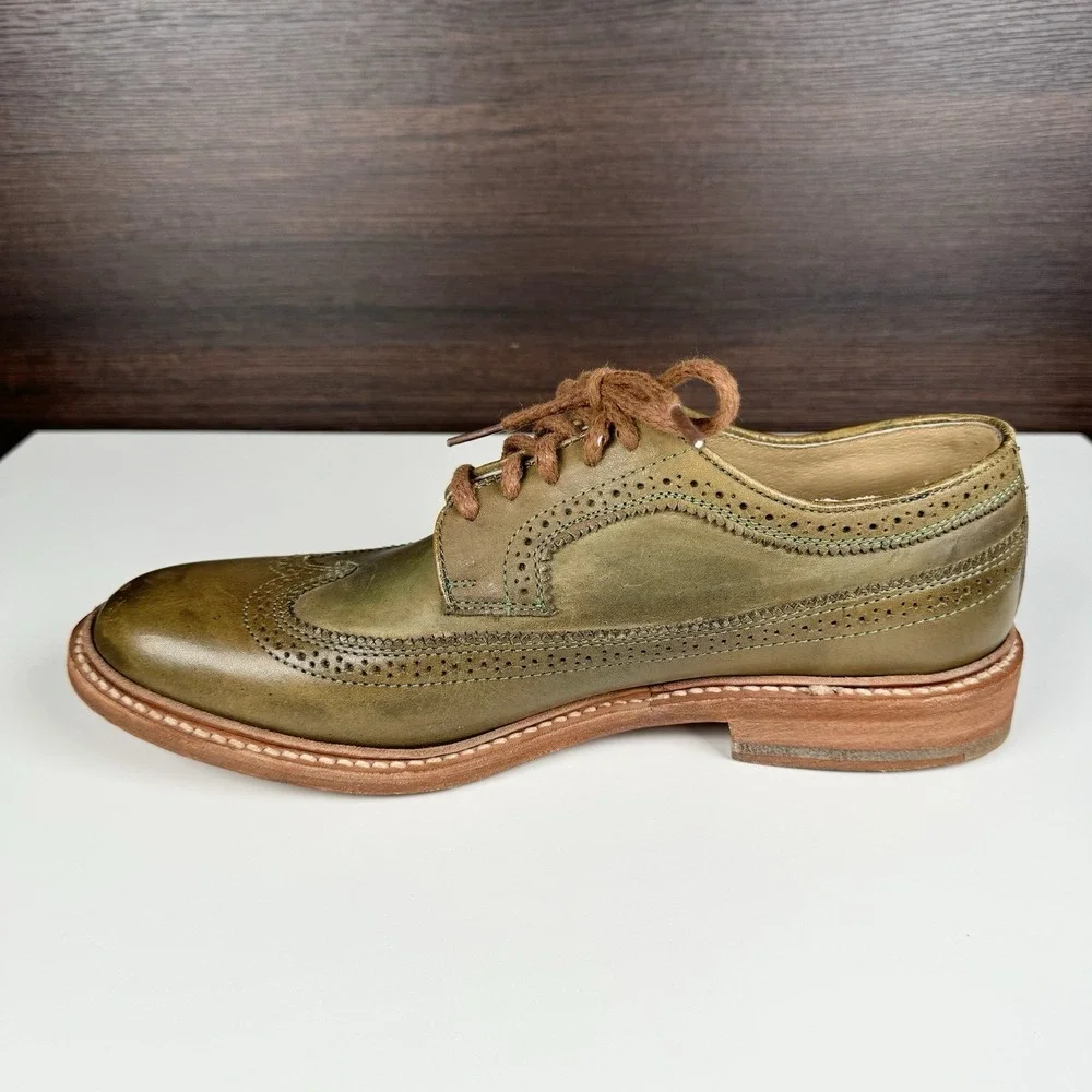FRYE Wingtip Oxford Dress Shoes James Men's 8 B - Green -  Made in Mexico